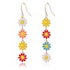 Women's Daisy Earrings, 6.2 x 1 cm Long Dangling Flower
