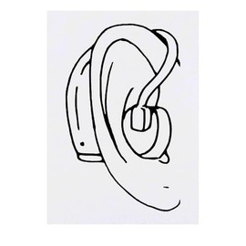 'Ear with Hearing Amplifier' Temporary Tattoo - Water Resistant, Skin-Safe, Non-Toxic Transfer (TO00078597)