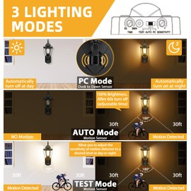 Lamomo Outdoor Wall Sconce, 2 Pack Dusk to Dawn Motion Sensor Light Fixtures, Exterior Aluminum Waterproof Porch Lights for Patio Front Door Garage