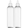 BRIGHTFROM Twist Top Applicator Bottles, 8 OZ Crystal Clear, Squeeze