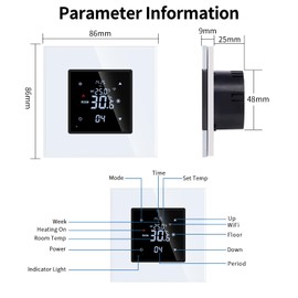 JIMEIDA Smart Thermostat Heating White Floor Heating Chamber with Alexa Echo, Google Assistant Constant Temperature Chamber for Electric Heating and Heating Temperature Control