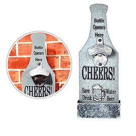 Abrebotellas, Ingenioso Recogedor de Abridor de Botellas Montado en la Pared Gris con Forma de Cerveza Decorativa para Bar (2)