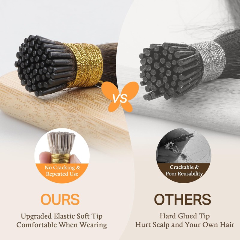 DOORES I Tip Hair Extensions, Hot Pink 16 Inch 25g/50s,