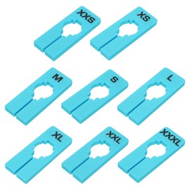 PATIKIL Clothes Dividers for Hanging Clothes, 40 Pack 8 Sizes Rectangle Pre-written Clothing Rack Dividers Size Mark Label Sorting Separator for Closet, Sky Blue