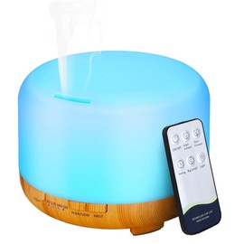 Diffusore di Oli Essenziali per Ambienti 300ml, Diffusore Aromi a Grana di Legno con Illuminazione LED, Aromaterapia e Purificazione dell’Aria