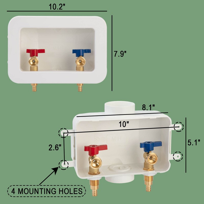 Lingmfg Washing Machine Outlet Box Sweat Thread with 2 inch