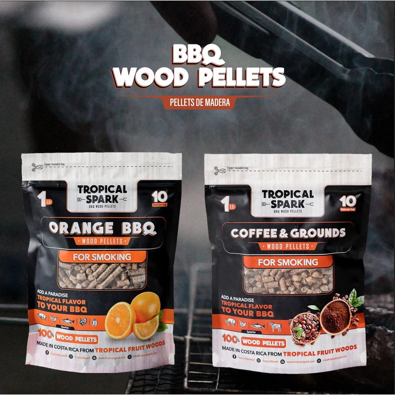 Tropical Spark Wood Pellets | Perfect for BBQ, Smoking, Grilling,