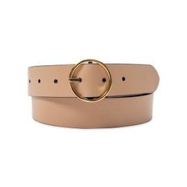 Cole Haan Women's Reversible Centerbar Dress Belt, Navy/Natural, Medium