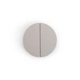 Evionlin Iight Gray 2-1/2 inch Drawer Pulls, 2 pcs （Half Round） Brushed Brass Half Moon Cabinet Pull Handles Semicircle Knobs with Screws for Kitchen Cupboard Bedroom Furniture Door