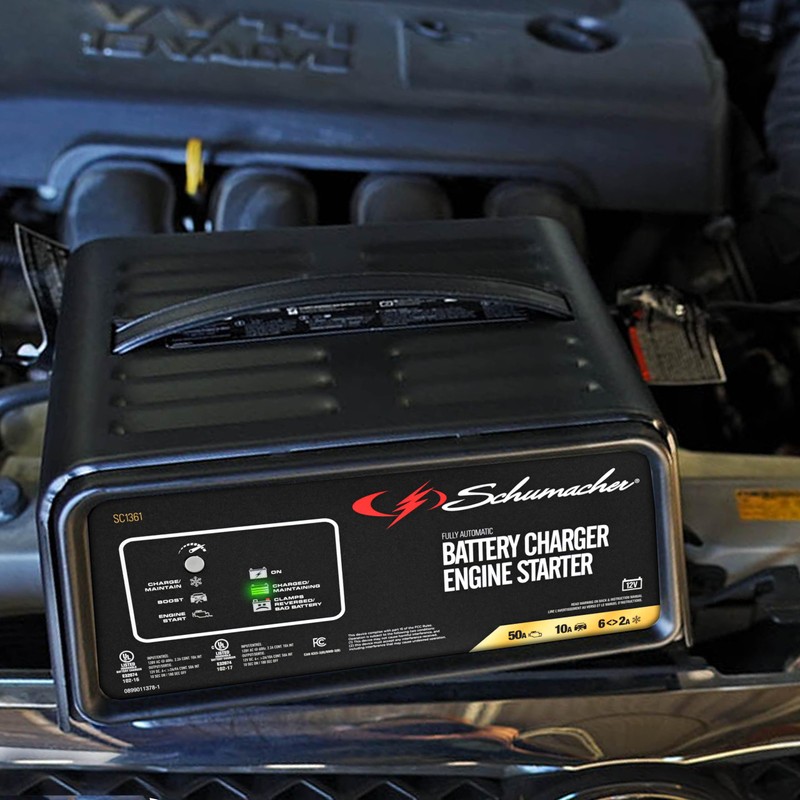 Schumacher Electric 6A Car Battery Charger and 50A Engine Starter,