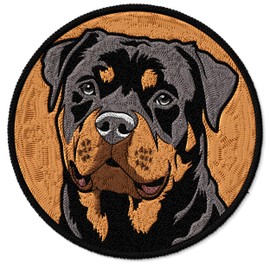 Rottweiler Patch for Clothes – Embroidered Iron on Patch for Backpack Jacket - Fabric Patches for Clothes Souvenirs & Gifts for Animal Lovers ID45095