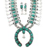 Emulily Chunky Western Squash Blossom Statement Necklace and Earrings Set