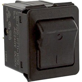 E-T-A Circuit Protection and Control 3130-F120-P7T1-W01Q-15A, Circuit Breaker; Therm; Rocker; Cur-Rtg 15A; Snap-in Frame; 2 Pole; Blade Snap