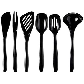 Hutzler Melamine Utensil Set, 7.5", Black