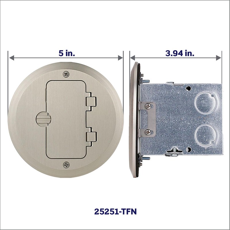 Leviton 15 Amp 1-Gang Floor Box Assembly, Commercial Grade, Tamper-Resistant,