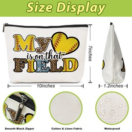 Softball Gifts Softball Stuff Funny Cosmetic Bag Softball Coach Gifts Softball Makeup Bag Softball Accessories for Girls Women Female Her Softball Player Team Fans Daughter Christmas Birthday Gifts