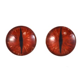 20mm Red Dragon Glass Eyes Fantasy Taxidermy Art Doll Making or Jewelry Crafts Set of 2