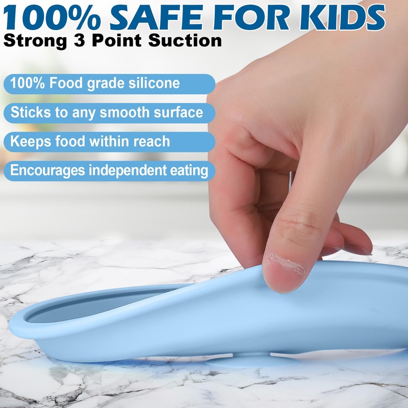 Palksky Baby Plates, Stainless Steel Toddler Plate with Suction, Kids