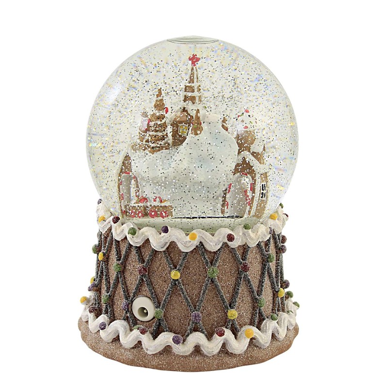 7" H LED MUS Swirl Gingerbread