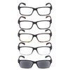 Reading Glasses 5 Pairs Reader Spring Hinge Include Reading Sunglasses
