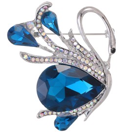 Ladies Brooches UK Exquisite Swan Brooch - Fashionable Pin Clothing Jewellery Gift for Fashion People Rhinestone Antique Animal Breast Pins Jewelry for Women Girls UB7447