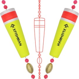Fishing-Popping-Cork-for-Saltwater-Bobbers-Large-Floats Red Fish Popper for Carolina Rig (3 in-Weight 1/2 oz- Qty 2)