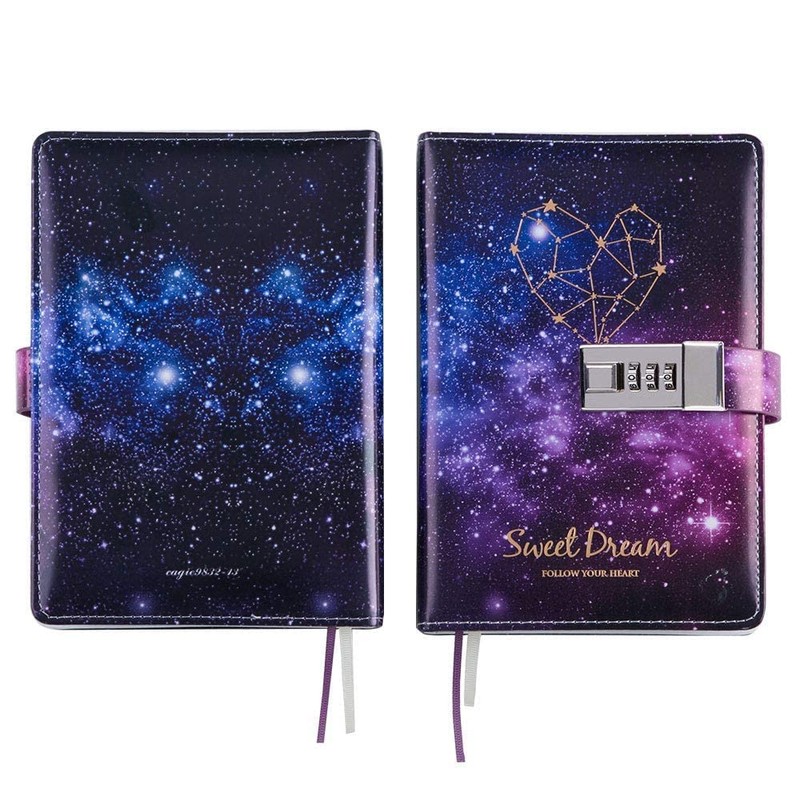Starry Sky Keyed A5 Password Journal Belpet-style Personal Notebook Refillable