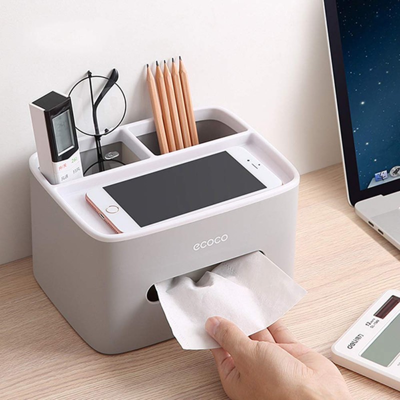 MHTECH Multifunction Tissue Box, Remote Control and Tissue Holder, Organizer