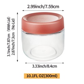 MixS Live 3Pcs Overnight Oats Containers With Lids,10.58Oz Small Glass Containers With Lids,Reusable Leak Proof Wide Mouth Mason Jar for Overnight Oats,Pudding Yogurt,Fruit Salad Dressing,Sugar.