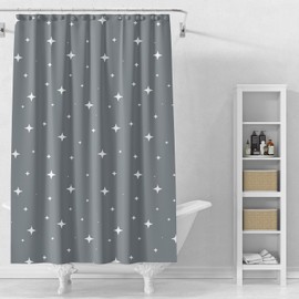TIKABC Black Shower Curtain Liner, 4G PEVA Shower Liner, Plastic Peva Waterproof Shower Curtains, 72x72 inch with Grommet Holes 3 Magnetic Weights