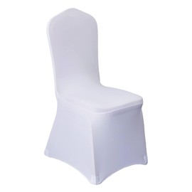 50Pcs White Washable Removable Universal for Wedding Party Dining Banquet Polyester Spandex Stretch Slipcovers Chair Covers