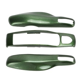 Fydun Car Key Fob Cover Shell Protector Key Fob Cover Assembly 3 Parts for Panamera Cayenne Cayman 911 718(Green)