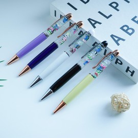 Sikyby Butterfly Glow In The Dark Cute Floater Liquid Writing Journaling Office Pen Unique Gift For Women Men Set of 5 Pens