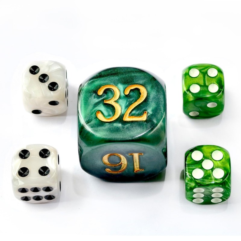 Backgammon Bead Dice Set 30mm Large Backgammon Double Cube Plus