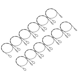 PATIKIL 8pcs 0.5M Safety Cable Lock Stainless Steel 2mm Diameter Security Wire Rope with Double Loop Loop for Stage Lighting Luggage Lock Black