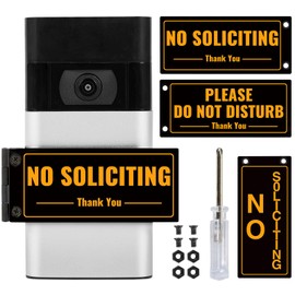 SZTGR Rotatable Doorbell Cover - No Soliciting & Do Not Disturb Sign ， Standard Doorbells | Durable Metal, Easy Install | Ideal for Dog Owners, Napping Babies & Privacy Seekers (Black)
