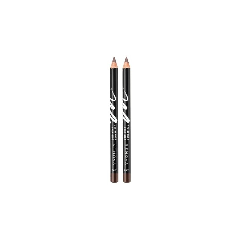 Renova Lapiz Delineador Duo Parpados y Cejas, color Cafe, 2.2