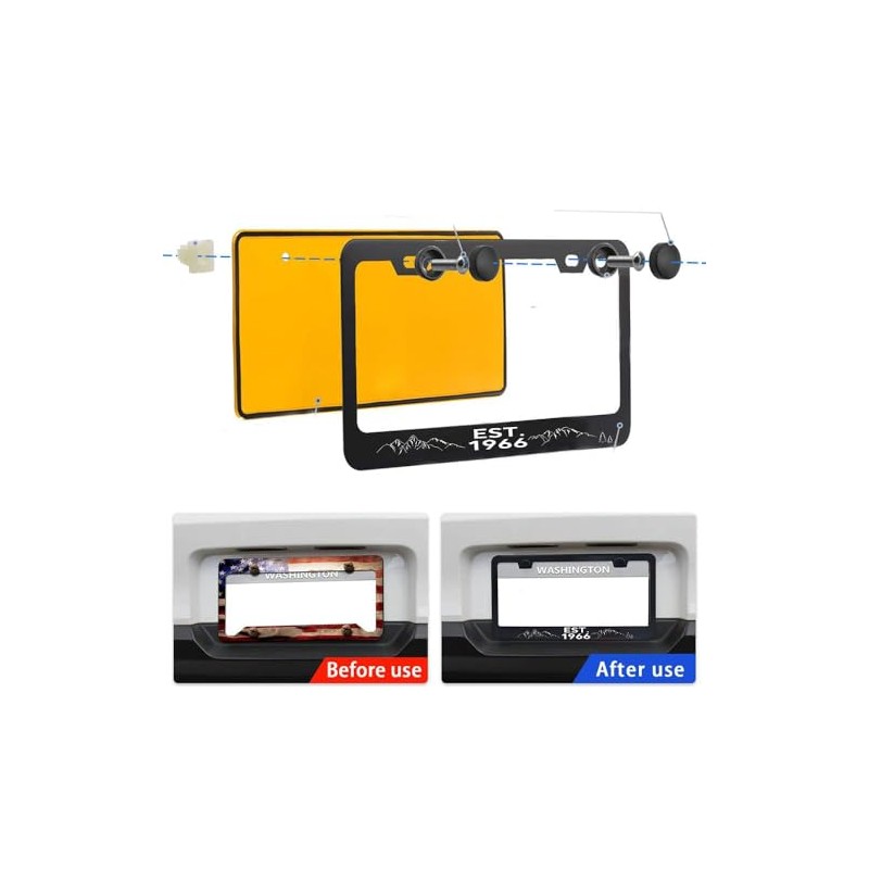 2pcs License Plate Frame with Screws Aluminum Metal Auto US