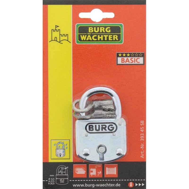 Burg Wächter 393 Padlock 45 mm, 1 piece 105021880