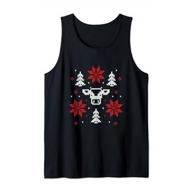 Ugly Christmas Cow Sweater Funny Cow Christmas Motif Tank Top