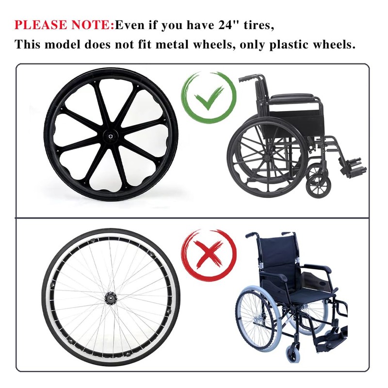 Wheelchair Rear Wheel Replacement Tire, 24 "X 1" Universal Flat-Free