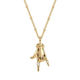 MEVECCO I Love You Hand Gesture Pendant Necklace for Women