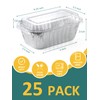 NEEBAKE 25 Pack 6x3.5x2 Disposable Aluminum Loaf Pans with Lids