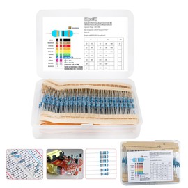 KASELIN Resistor Set, Metal Film Resistors, 600 pcs, 1/4 W, 10 Ω - 1 MΩ, 30 Types, 20 Pieces, 1% Tolerance, High Precision, Stability Performance, Low Noise, Basic Parts for Electronic Crafts, Metal