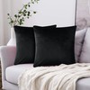 Imperial Rooms Cushion Covers 45 x 45 cm Pack of 2 Square Throw Velvet Pillow Cases Bedroom Decor Cushion for Sofa Living Room Car (Black, 18 x 18 Inch)