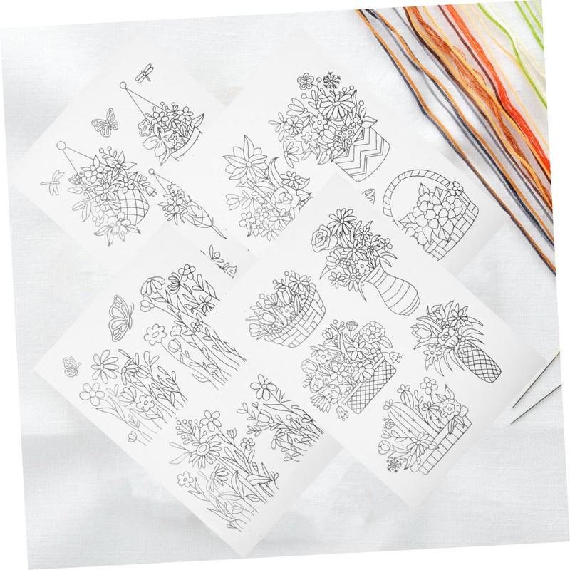 DOITOOL 4Sheets Water Soluble Embroidery Stabilizer DIY Sewing Supply for