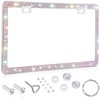 Diamond License Plate Frame,Luxury Clear Glass Crystal Rhinestone Bling License