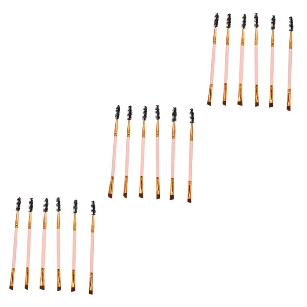 Minkissy 3sets Brow Brush Angled Double-ended Eyebrow Eyelash Makeup Tools