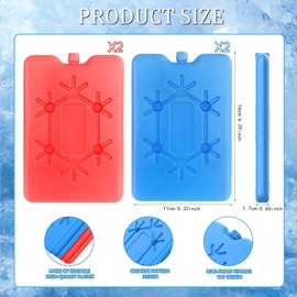 Ice Packs Set of 4 Each 200 ml, Ice Packs for Cool Bag, Reusable Flat Cool Pack, Ice Pack for Lunch, Cool Bag and Cool Box Small, Cool Pack for Cooler Carry Bag, Thin Ice Packs, Extra Flat