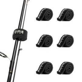 Booms Fishing RS3 5.9" Fishing Rod Wrap Pole Straps for The Tip of The Rods, Black 6pcs